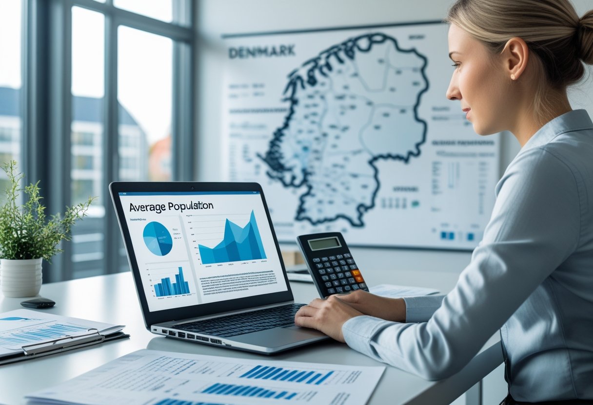how to calculate the average population in Denmark